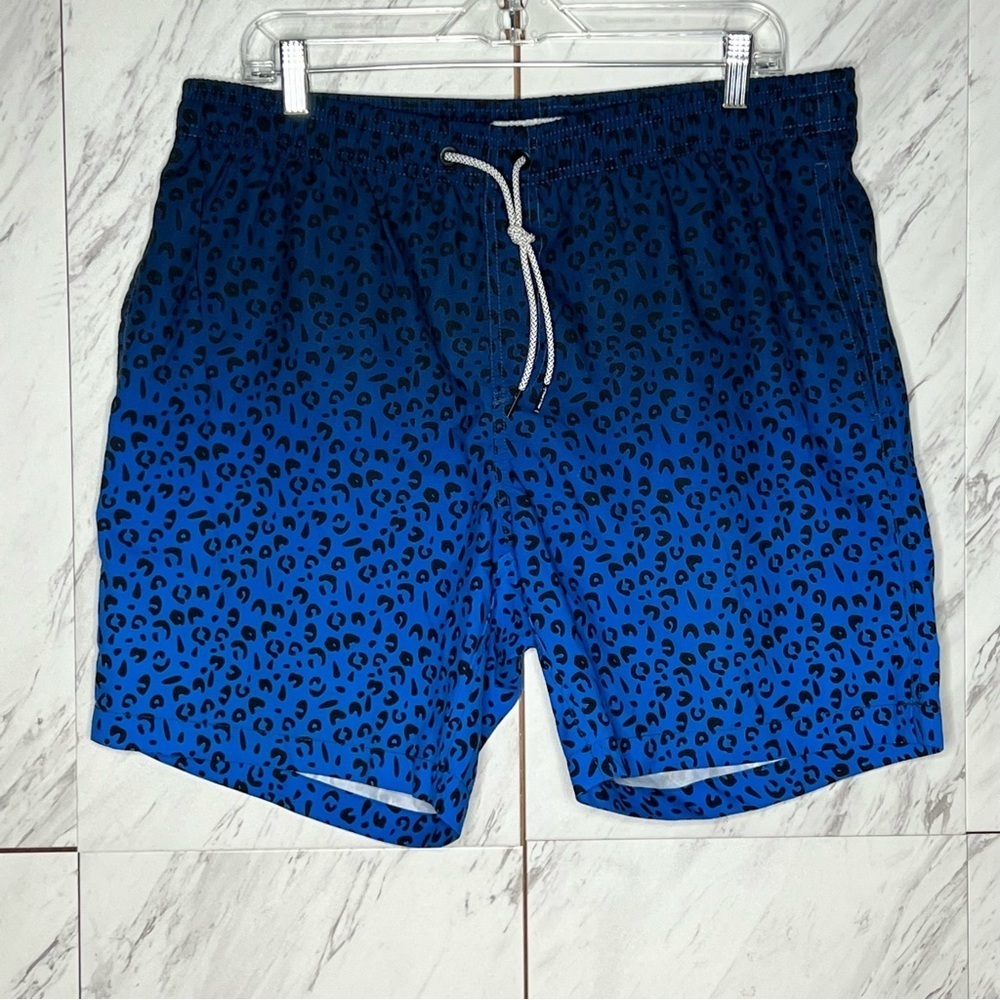 Maamgic Leopard Ombre Blue Slim Fit Swim Shorts SZ XL - Picture 4 of 4